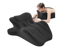 iuscacey Oreiller pour Couple Chiro-Monk - Oreiller de Soutien Lombaire en Mousse à mémoire de Forme inclinée à 27°, Compagnon de Confort Ergonomique,Noir