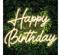 iuscacey Panneau Lumineux LED « Joyeux Anniversaire » pour décoration de fête, Toile de Fond et décoration Murale, Cadeaux et célébrations d'anniversaire.,K42*23.1cm
