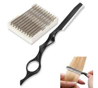 IUSOT Lot de 10 lames de rechange pour effiler les cheveux | Sans traction, noir mat, 17,2 cm, correction des pointes fourchues, pour homme et femme, compatible avec les lames Feather