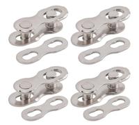 IUSOT Lot de 4 paires de chaînes de vélo à maillons rapides à 11 vitesses | Lien rapide à 11 vitesses pour VTT de route et de trekking. 4 paires (8 pièces), argenté. Compatible avec Shimano SRAM
