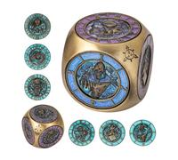 IUSTIDIE Jeu de dés Spinner D4, D6, D8, D10, D12, D20, D% - Jeu de dés D&D en métal unique avec motifs monstres gobelins pour TTRPG