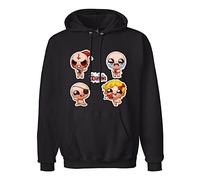IUTffzr The Binding of Isaac Logo Mens Pullover Sweatshirts Fashion Casual Unisex Black Hoodies XL