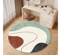 IUUUDDD Tapis Ronds de Chambre à Coucher Orange Noir Beige Vert Petit Grand Tapis Moderne 80cm 100cm 120cm 140cm 160cm 180cm 200cm Tapis pour Chambre à Coucher Salle d'étude Salon Tapis de Sol