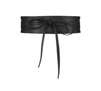 IUVYTA Ceinture large à nœud papillon for femmes, ceinture portefeuille Simple, manteau, Corset de marque de styliste pour Chemises(Black)