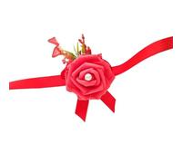 IUVYTA Corsage Mariage Corsage de Poignet Bracelet Demoiselle d'honneur Fleurs Boutonnière Accessoires Mariage Roses en Mousse Petites amies Décoration fête Bal(Red Bracelet)