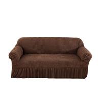 IUVYTA Couverture De Canapé-Lit avec Jupe 1 Housse de canapé élastique à Bulles décorative for Toutes Les Occasions et Saisons(Brown,4 Seat Sofa Cover)
