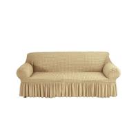 IUVYTA Couverture De Canapé-Lit avec Jupe Housse de canapé avec Jupe, Facile à Installer, Lavable et élastique, for Le Salon(Cream-Yellow,4-Seater 235-300cm)