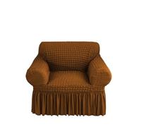 IUVYTA Couverture De Canapé-Lit avec Jupe Housse de canapé élastique à Bulles 1/2/3/4 avec Ourlet, Universelle Toutes Saisons(Light Brown,S(90-140CM) 1PC)