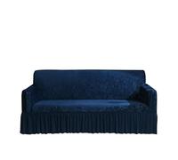 IUVYTA Couverture De Canapé-Lit avec Jupe Housse de canapé Extensible, antidérapante, Douce et Confortable, avec Jupe, Protection Meubles(Dark Blue,XL (235-300CM))