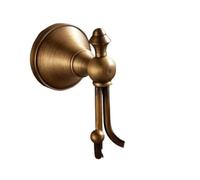 IUVYTA Crochet Porte Manteau En Laiton Copie Antique en laiton serviette salle de bain peignoir Double veste cintre Style Vintage crochet mural(Bronze)