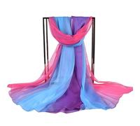 IUVYTA Écharpe d'été Foulard en soie dégradé tricolore printemps/été 75 * 180 écharpe longue Georgette