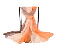 IUVYTA Écharpe d'été Foulard en soie dégradé tricolore printemps/été 75 * 180 écharpe longue Georgette