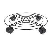IUVYTA Metal Round Flower Plant Pot Tray 4 Wheels Heavy Planter Flowers Mover Trolley Plate Stand Holder Garden Tools pour Pot(25cm)