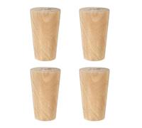 IUVYTA Pied Reglable pour Meuble Lot de 4 Pieds canapé en Bois tourné Blanc for Meuble Poche, Rond, Solide, for Commode