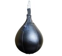 IUVYTA Punching Ball Ballon de Boxe en Cuir PU for l'entraînement la, Sac Frappe Forme Poire, Ballon Vitesse for Fitness for Adultes(Black)