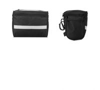 IUVYTA Sacoche de vélo Isotherme for Guidon de vélo, Sac Isotherme avec Bande réfléchissante pour Scooter(Black L)