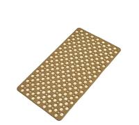 IUVYTA Tapis de Salle de Bain antidérapant, Trou Rond, Fuite avec Ventouse, Massage de sécurité, Tapis de Sol antidérapant, Tapis de Bain for Les Pieds, Grande Taille pour Douche(Khaki,88x40cm)