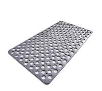 IUVYTA Tapis de Salle de Bain antidérapant, Trou Rond, Fuite avec Ventouse, Massage de sécurité, Tapis de Sol antidérapant, Tapis de Bain for Les Pieds, Grande Taille pour Douche(Gray,88x40cm)