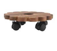 IUVYTA Wooden Stand with Wheels Rolling Potted Dolly Round Flower Pot Rack on Rollers Holder for and Planter pour Pot