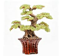 IUYIXWFP Arbre d'argent en Cristal Naturel Fait à la Main dans Un Panier de Fleurs - Citrine et améthyste Bonsaï de Richesse Feng Shui, Cadeau d'ouverture d'entreprise de Luxe,B