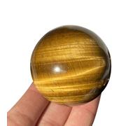 IUYIXWFP Boule de Cristal œil de Tigre Naturel, Boule de Cristal, sphère de Pierre précieuse, Boule de Divination avec Support Gratuit, Feng Shui, Chakra, Aura, décoration de Bureau,4~4.5cm