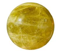 IUYIXWFP Boule de Pierre précieuse en Calcite Jaune Naturelle, Sculpture en Cristal de Quartz de guérison, Figurine de Richesse et de réussite, Boule de Cristal Jaune,5.5~6cm