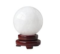 IUYIXWFP Boule de Quartz en Cristal de Calcite Blanche, Boule de sphère de Pierres précieuses de guérison Naturelle avec Support pour Divination/équilibre des Chakras/Yoga,1.96in