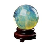 IUYIXWFP Boule de Quartz en Cristal Multicolore Naturel avec Support pour la guérison/Divination/Chakra Balance/Yoga/Maison/Bureau de fengshi,5.11in