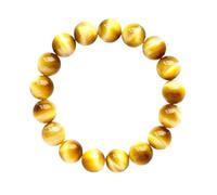 IUYIXWFP Bracelet œil de Tigre pour Homme | Œil de Chat Jaune doré Naturel | Bijou Extensible Fait Main pour Un Tour de Poignet d'environ 10 cm | Porte Bonheur, Courage et Confiance,8mm
