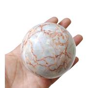 IUYIXWFP Sphère de Cristal de merlinite Naturelle 6-7 cm - Boule de Pierre de guérison polie Faite à la Main pour la décoration de la Maison, du Bureau, de la méditation, du Feng Shui et des