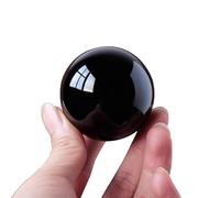 IUYIXWFP Sphère d'obsidienne Noire de guérison pour la méditation, Le Feng Shui et la Divination, Boule de Cristal Noire, sphère Fengshui, décorations pour la Maison,2.36in