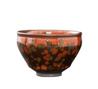 IUYIXWFP Tasse de thé en céramique, Jianzhan Tenmoku Handwade TeaWare Chinese Master's Tup Multi-Use Porcelain Kung Fu Tea Bowl Unique Gift for Mother, Father, Friends, Set of 2