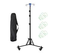 IV Stand, Hospital Pole with Hook, Foldable Medical Equipment, Adjustable Height Design, Smooth Rolling Wheels, Stable Base Support, Perfect for Elderly, Home, Clinics, 74.8x23.62 inches