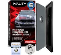Ivality Support Plaque Immatriculation Magnétique pour 1 Plaque, Porte-Plaque Invisible sans Cadre pour Voitures, Porte-Plaque Amovible Autrichien, Homologué Route, Certifié TÜV Jusqu’à 350 km/h