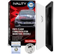 Ivality Support Plaque Immatriculation Magnétique pour 1 Plaque, Porte-Plaque Invisible sans Cadre pour Voitures, Porte-Plaque Amovible Autrichien, Homologué Route, Certifié TÜV Jusqu’à 350 km/h