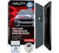 Ivality Support Plaque Immatriculation Magnétique pour 2 Plaque, Porte-Plaque Invisible sans Cadre pour Voitures, Porte-Plaque Amovible Autrichien, Homologué Route, Certifié TÜV Jusqu’à 350 km/h