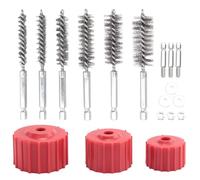 ivamulie Kit de nettoyage de tuyaux en cuivre pour perceuse, brosse de nettoyage de tuyaux, tuyaux en cuivre, tuyaux et raccords de soudure