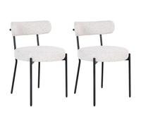 Ivanec - lot de 2 chaises - en tissu bouclette - Noir / Blanc Noir / Blanc G