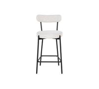 Ivanec - tabouret de bar - en tissu bouclette - Noir / Blanc