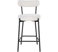 Ivanec - tabouret de bar - en tissu bouclette - Noir / Blanc