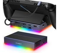 iVANKY 14-en-1 RGB Pliable 4K@120Hz Dock ROG Xbox Ally X avec HDMI 2.1, USB 3.2 10Gbps, Charge USB-C 100W, Ethernet 1Gbps, emplacements SD/TF, Station d'accueil pour ASUS Alloy/Legion Go/Steam Deck