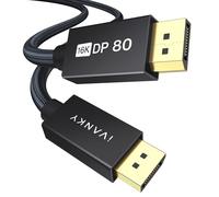 IVANKY 16K Câble DisplayPort 2.1 80Gbps Câble DP UHD PC Gamer 3M | Supporte 16K@60Hz, 8K@240Hz, 4K@540Hz/480Hz/240Hz, FreeSync&G-Sync, HDR, Carte Graphique, Écran de Jeu, Moniteur, PC Gamer