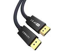 IVANKY 16K Câble DisplayPort 2.1 80Gbps, Câble DP vers DP 2.1 Supporte 16K@60Hz, 8K@120Hz, 4K@240Hz, HDR10, DSC 1.2a, avec FreeSync et G-Sync, pour Carte Graphique GTX, Moniteur de jeu 240Hz - 3M