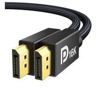 IVANKY 16K Câble DisplayPort 2.1 80Gbps, Câble DP vers DP 2.1 Supporte 16K@60Hz, 8K@120Hz, 4K@240Hz, HDR10, DSC 1.2a, avec FreeSync et G-Sync, pour Carte Graphique GTX, Moniteur de jeu 240Hz - 2M