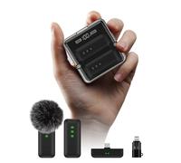 IVANKY 2Pcs Mini Microphone Lavalier sans Fil pour iPhone/Android/PC/Ordinateur Portable avec Lighting/USB-C/connecteur, Mode Suppression du Bruit, 34H pour vidéos, Youtube, Vlog, TikTok.