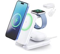 iVANKY 3 en 1 Station de Charge sans Fil Pliable pour MagSafe Charger sans Fil Chargeur Induction magnétique, Station de Charge Rapide pour iPhone, Apple iWatch, AirPods(avec Adaptateur 33W)
