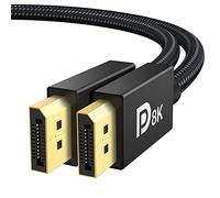 IVANKY 8K Câble Displayport 1.4 2M, [Certifié VESA] 8K@60Hz, 4K@165Hz, 2K@240Hz/165Hz/144Hz, 32.4Gbps Câble DP 1.4 Compatible avec HDR, FreeSync, G-Sync, DTS-HD, Tarjeta Gráfica 3090/3080/3060