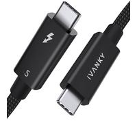 IVANKY Câble Thunderbolt 5 certifié Intel 1 m, câble Thunderbolt 120 Gbps | Jusqu'à 120 Gbit/s et 240 W, 80 Gbit/s tressé, compatible avec Thunderbolt 4/3, USB4, MacBook M5/M4 Pro, iPhone 17/16/15