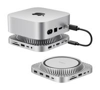 iVANKY Dock Mac Mini M4 13-en-1, Support Double écran, boîtier SSD M.2 NVMe jusqu'à 8 to, hub HDMI 4K@144Hz pour Mac Mini M4 Pro (2024), Station d'accueil USB-A/USB-C 10 Gbit/s, SD/TF, Ports Audio*2