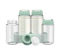 IVARONAL Lot de 4 bouteilles de conservation de lait maternel de 300 ml à large ouverture pour refroidisseur portable de lait maternel Momcozy 22oz, conteneurs de stockage pour pompage compatibles
